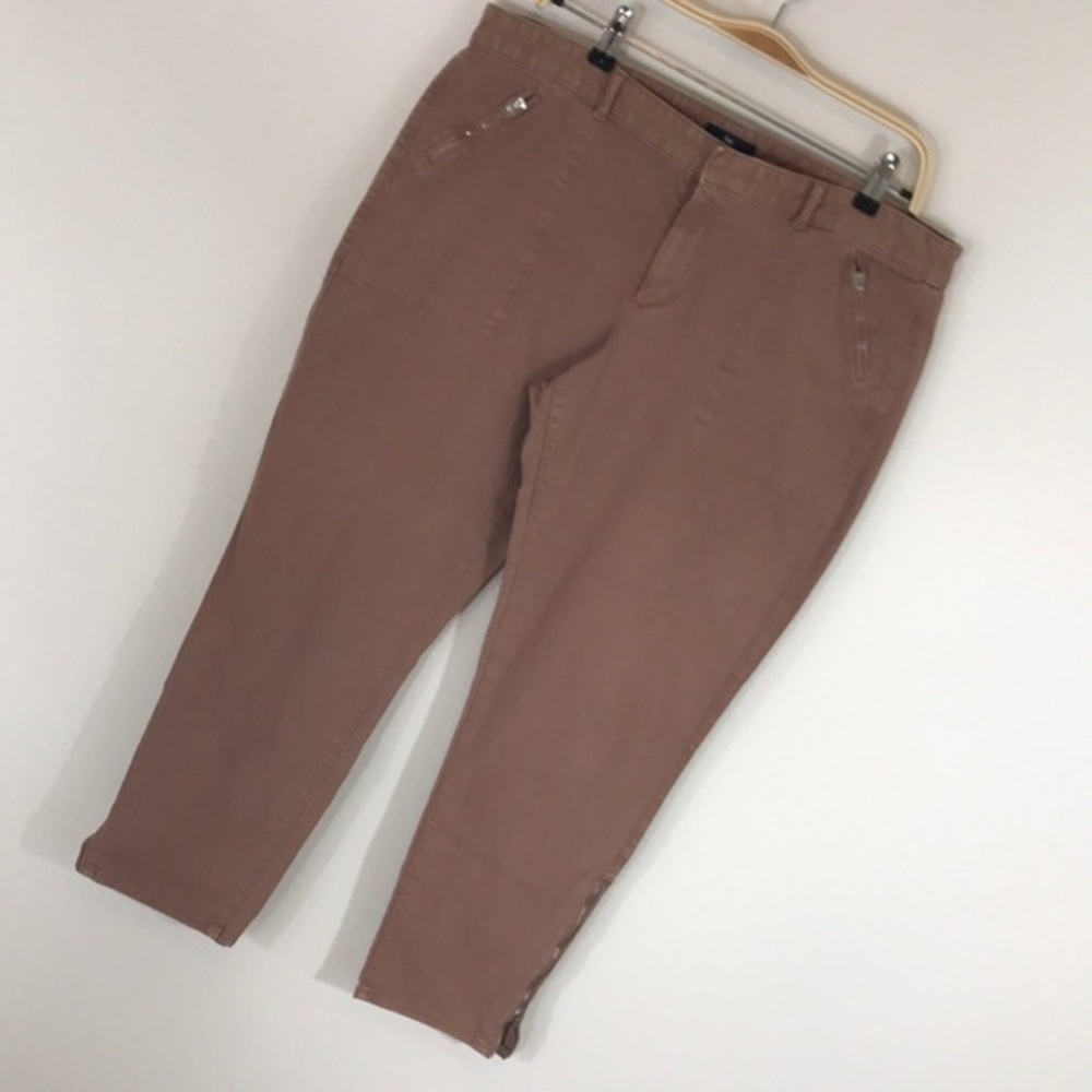 Gap brown pants with ankle zippers